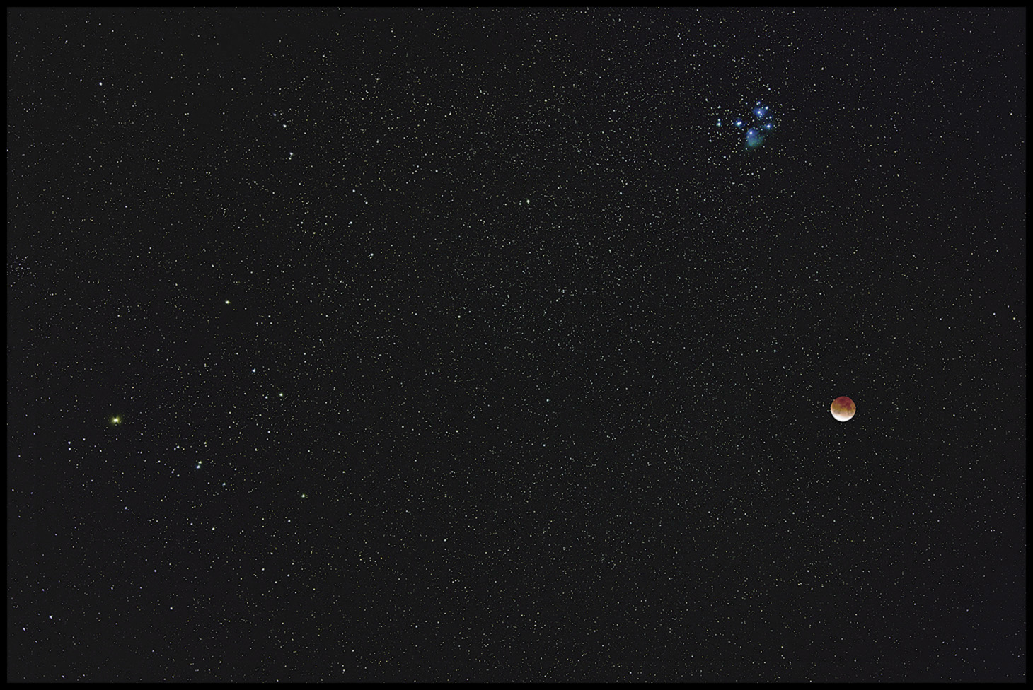 moon amid clusters